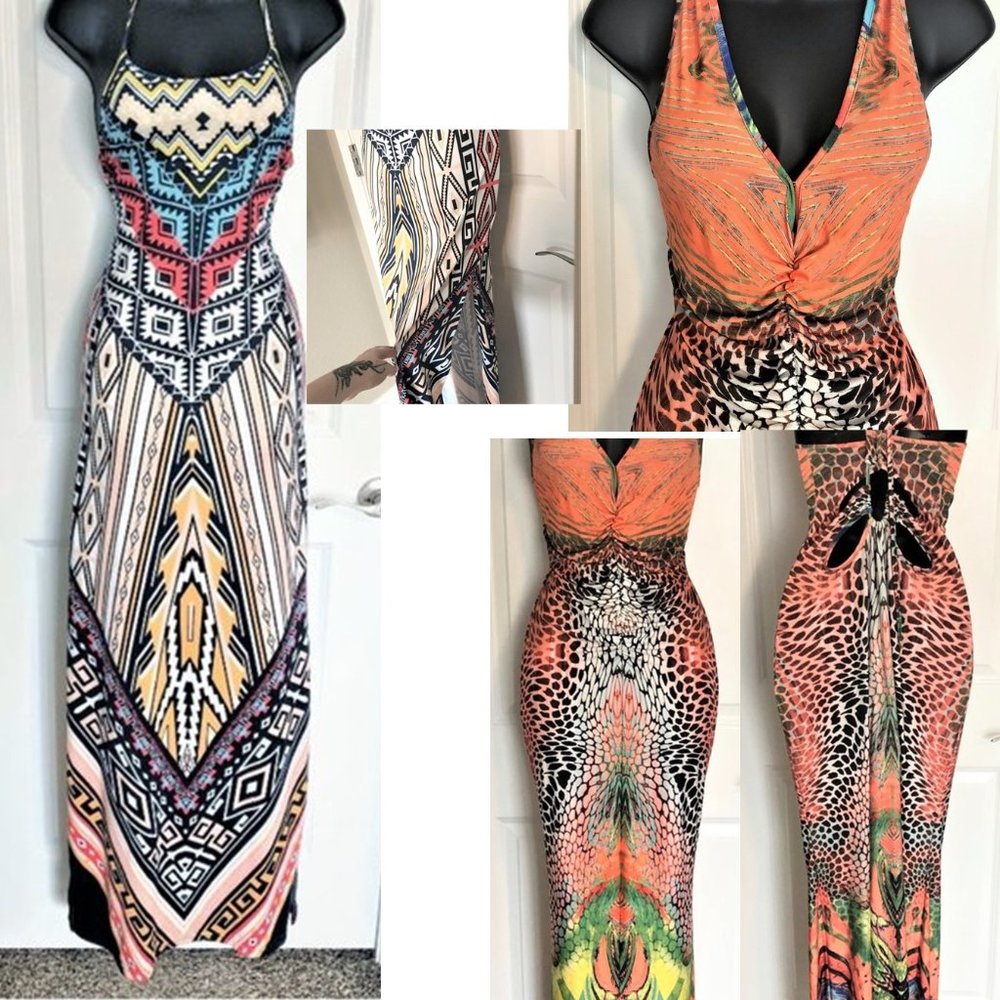 2 PACK! Tropical maxi dresses